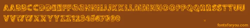 Vtksskulls Font – Orange Fonts on Brown Background