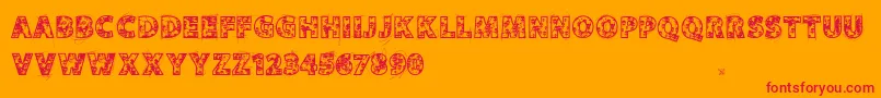 Vtksskulls Font – Red Fonts on Orange Background