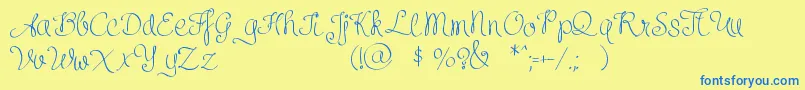Clarissapersonaluse Font – Blue Fonts on Yellow Background