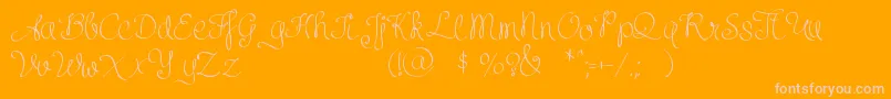 Clarissapersonaluse-Schriftart – Rosa Schriften auf orangefarbenem Hintergrund
