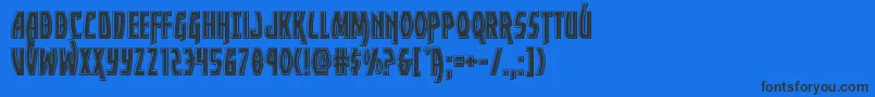 フォントYankeeclipperbevel – 黒い文字の青い背景