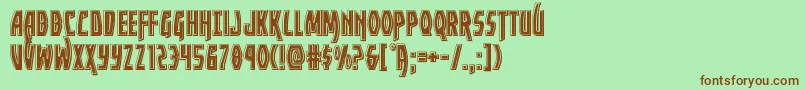 Yankeeclipperbevel Font – Brown Fonts on Green Background