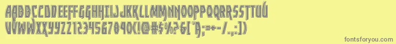 フォントYankeeclipperbevel – 黄色の背景に灰色の文字