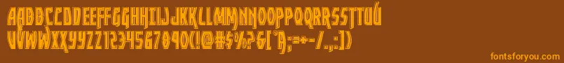 Yankeeclipperbevel Font – Orange Fonts on Brown Background