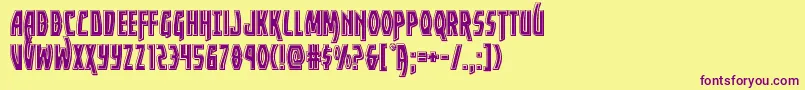 Yankeeclipperbevel Font – Purple Fonts on Yellow Background