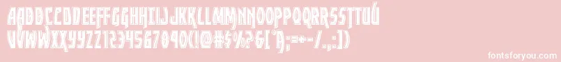 Yankeeclipperbevel-fontti – valkoiset fontit vaaleanpunaisella taustalla