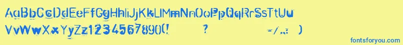ZombieNoize Font – Blue Fonts on Yellow Background