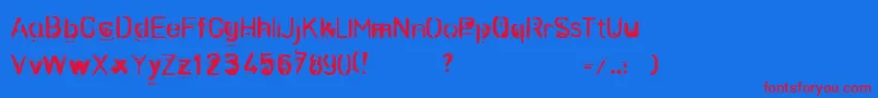 Czcionka ZombieNoize – czerwone czcionki na niebieskim tle