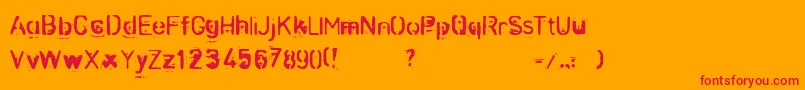 フォントZombieNoize – オレンジの背景に赤い文字