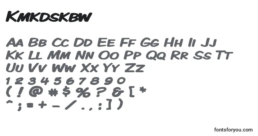 Czcionka Kmkdskbw – alfabet, cyfry, specjalne znaki