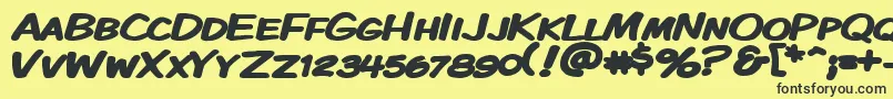 Kmkdskbw Font – Black Fonts on Yellow Background