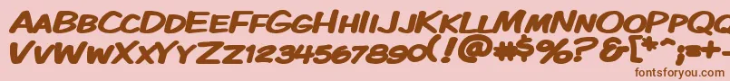 Kmkdskbw Font – Brown Fonts on Pink Background