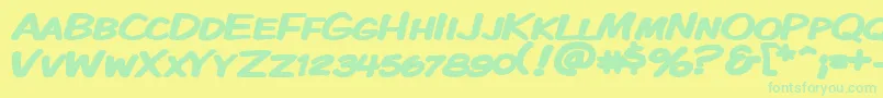 Kmkdskbw Font – Green Fonts on Yellow Background
