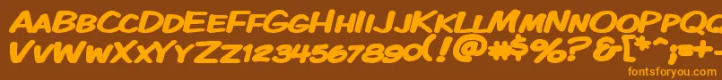 Kmkdskbw Font – Orange Fonts on Brown Background