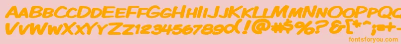 Kmkdskbw Font – Orange Fonts on Pink Background