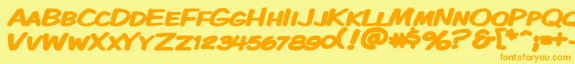 Kmkdskbw Font – Orange Fonts on Yellow Background