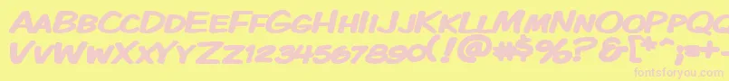 Kmkdskbw Font – Pink Fonts on Yellow Background