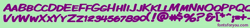 Kmkdskbw Font – Purple Fonts on Green Background