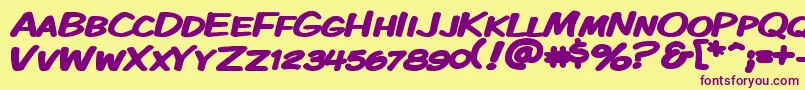 Kmkdskbw Font – Purple Fonts on Yellow Background