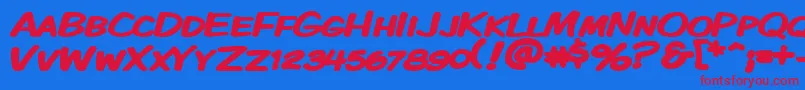 Kmkdskbw Font – Red Fonts on Blue Background