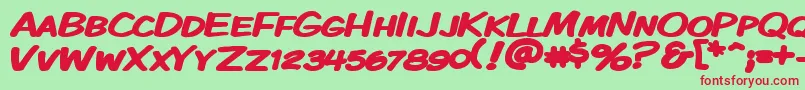 Kmkdskbw Font – Red Fonts on Green Background