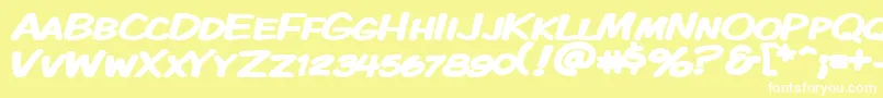 Kmkdskbw Font – White Fonts on Yellow Background