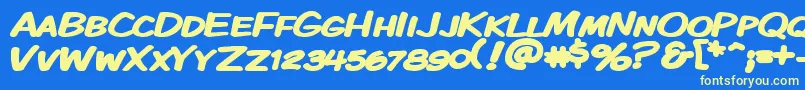 Kmkdskbw Font – Yellow Fonts on Blue Background