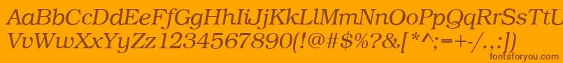 BookLightItalic Font – Brown Fonts on Orange Background
