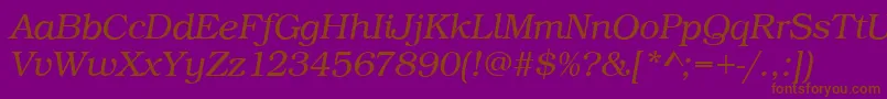BookLightItalic Font – Brown Fonts on Purple Background