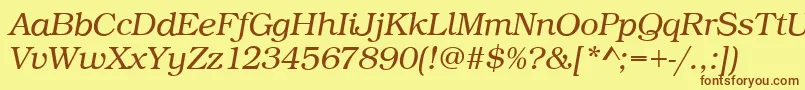 fuente BookLightItalic – Fuentes Marrones Sobre Fondo Amarillo