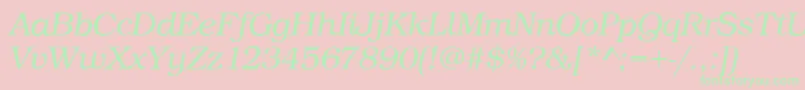 BookLightItalic Font – Green Fonts on Pink Background