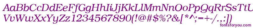 BookLightItalic Font – Purple Fonts on White Background