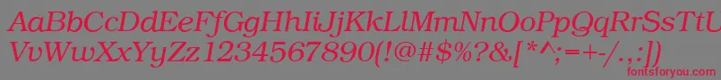 Шрифт BookLightItalic – красные шрифты на сером фоне