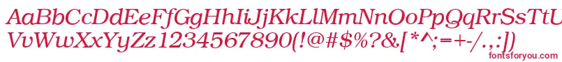 Czcionka BookLightItalic – czerwone czcionki