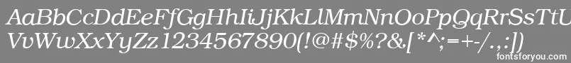 Шрифт BookLightItalic – белые шрифты на сером фоне