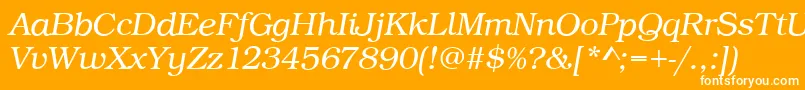 fuente BookLightItalic – Fuentes Blancas Sobre Fondo Naranja