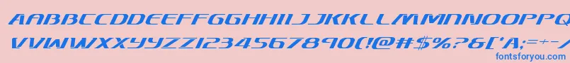 フォントSkymarshalsuperital – ピンクの背景に青い文字