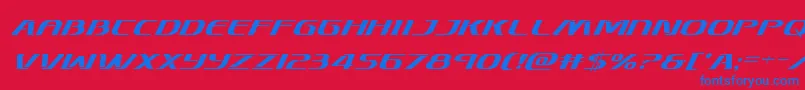 フォントSkymarshalsuperital – 赤い背景に青い文字