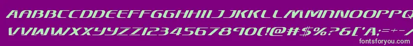 Skymarshalsuperital Font – Green Fonts on Purple Background