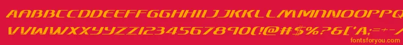 Skymarshalsuperital Font – Orange Fonts on Red Background