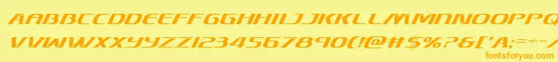 Skymarshalsuperital Font – Orange Fonts on Yellow Background