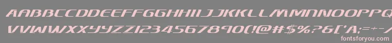 フォントSkymarshalsuperital – 灰色の背景にピンクのフォント
