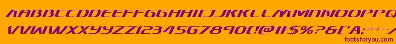 Skymarshalsuperital Font – Purple Fonts on Orange Background