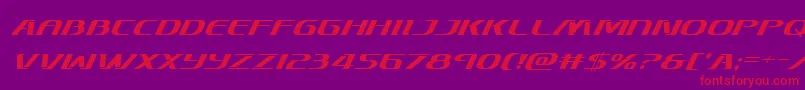 フォントSkymarshalsuperital – 紫の背景に赤い文字