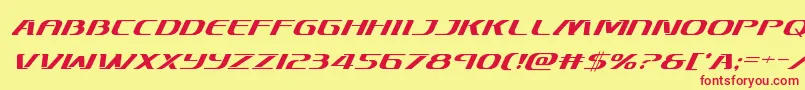 Шрифт Skymarshalsuperital – красные шрифты на жёлтом фоне