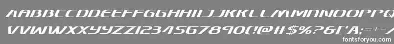 フォントSkymarshalsuperital – 灰色の背景に白い文字