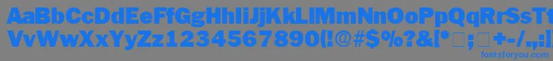 Czcionka PaschDisplaySsi – niebieskie czcionki na szarym tle