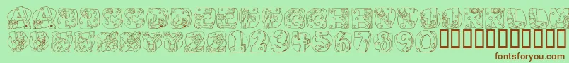 CatCat Font – Brown Fonts on Green Background