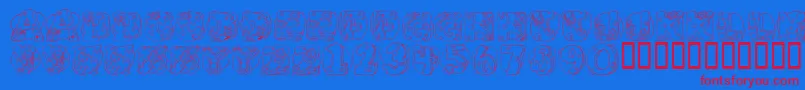 CatCat Font – Red Fonts on Blue Background