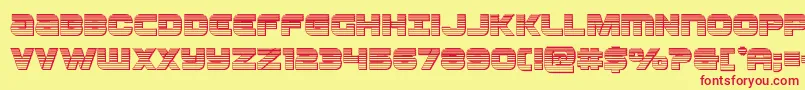 フォントOzdachrome – 赤い文字の黄色い背景